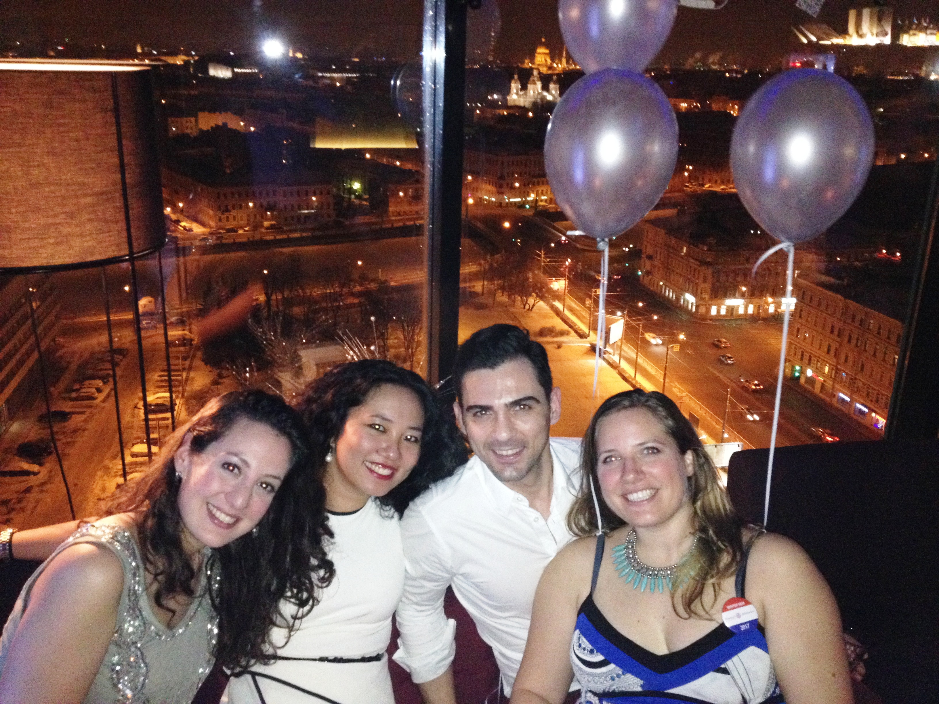 On top of St. Petersburg - At Sky bar with my Swiss gang