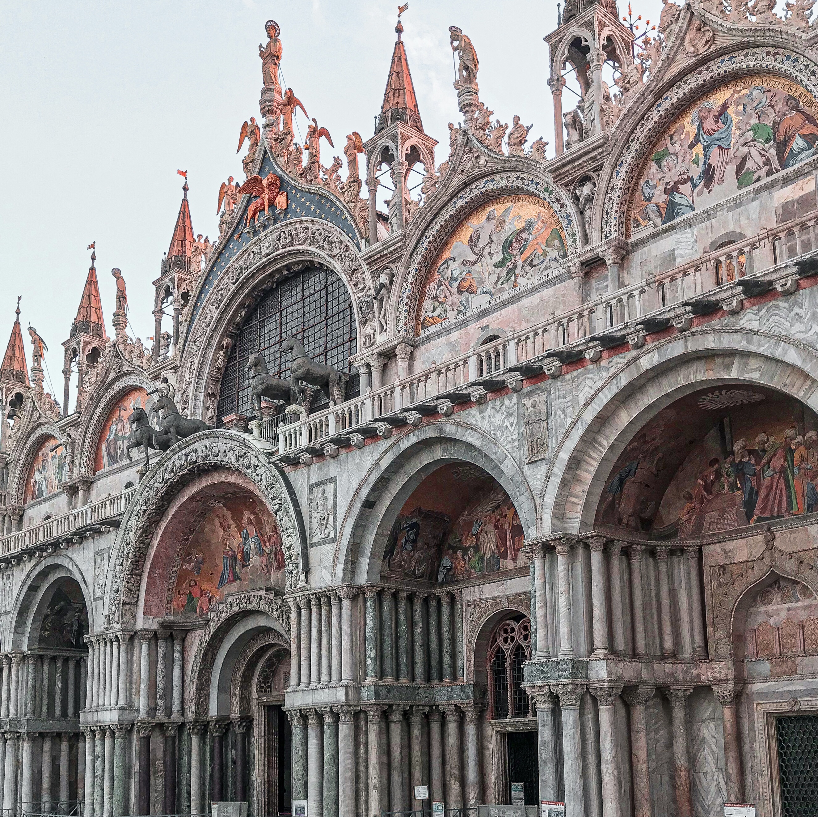 St. Mark’s Basilica is a jewel of architecture in Eastern style with a mixture of Greek, Byzantine, and Muslim influences.